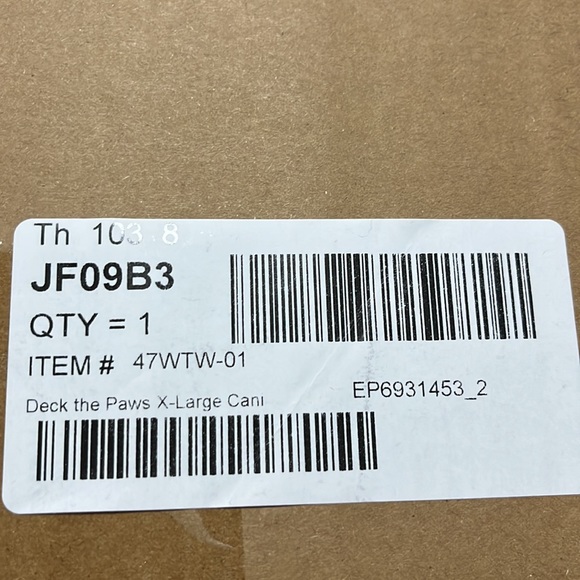 Rae Dunn Deck the Paws X Large Canister with Lid 8x6 NEW BNIB - Picture 3 of 7